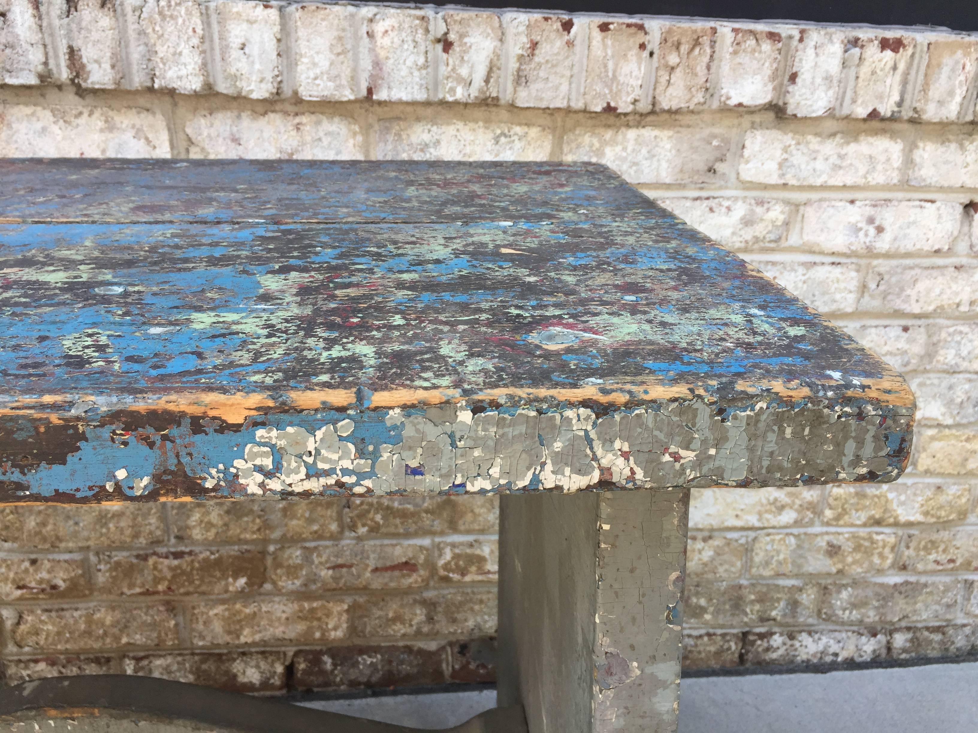 19th Century Dutch Art Studio Console or Table  In Distressed Condition For Sale In East Hampton, NY