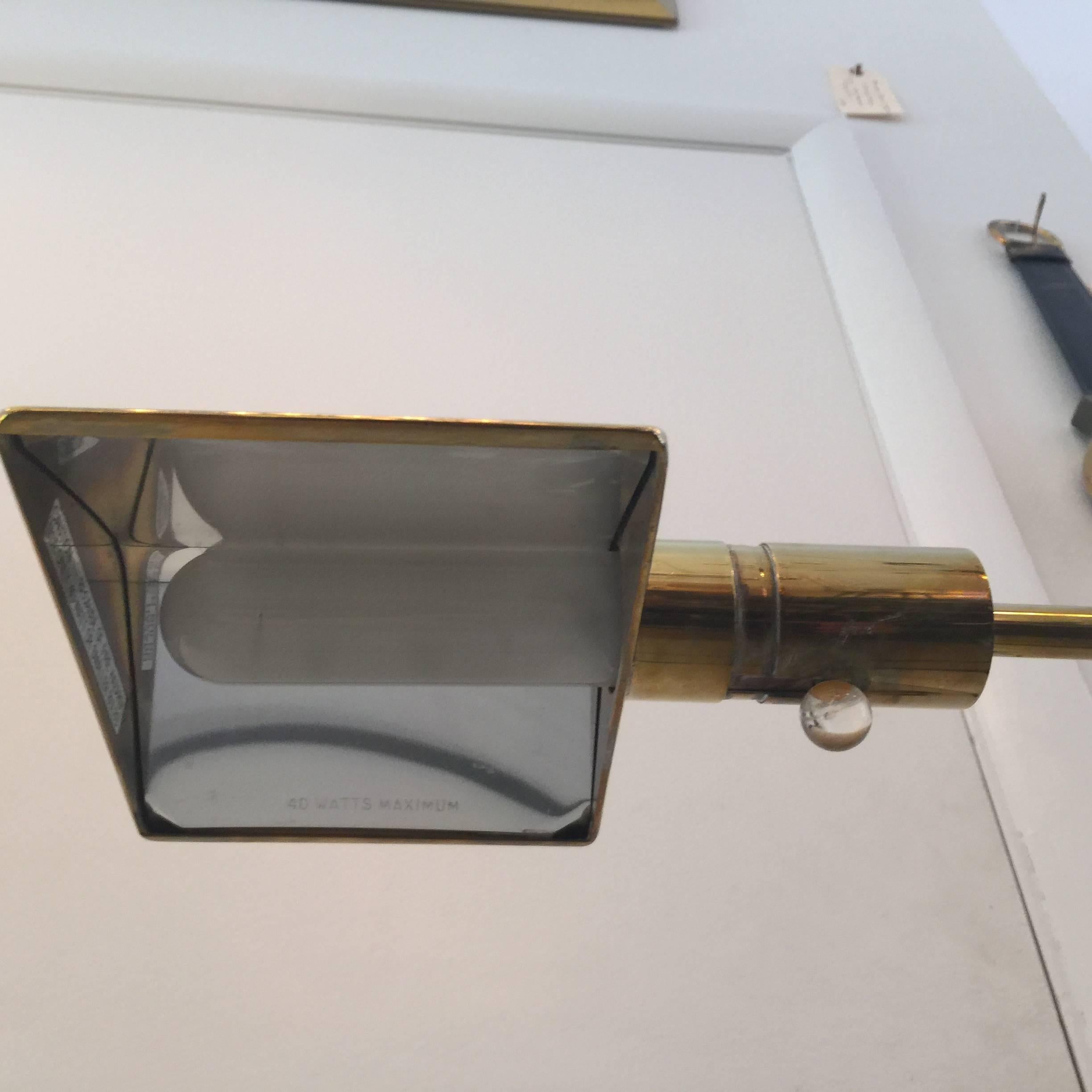 Pair of Cedric Hartman Adjustable Brass Floor Lamps In Excellent Condition In East Hampton, NY