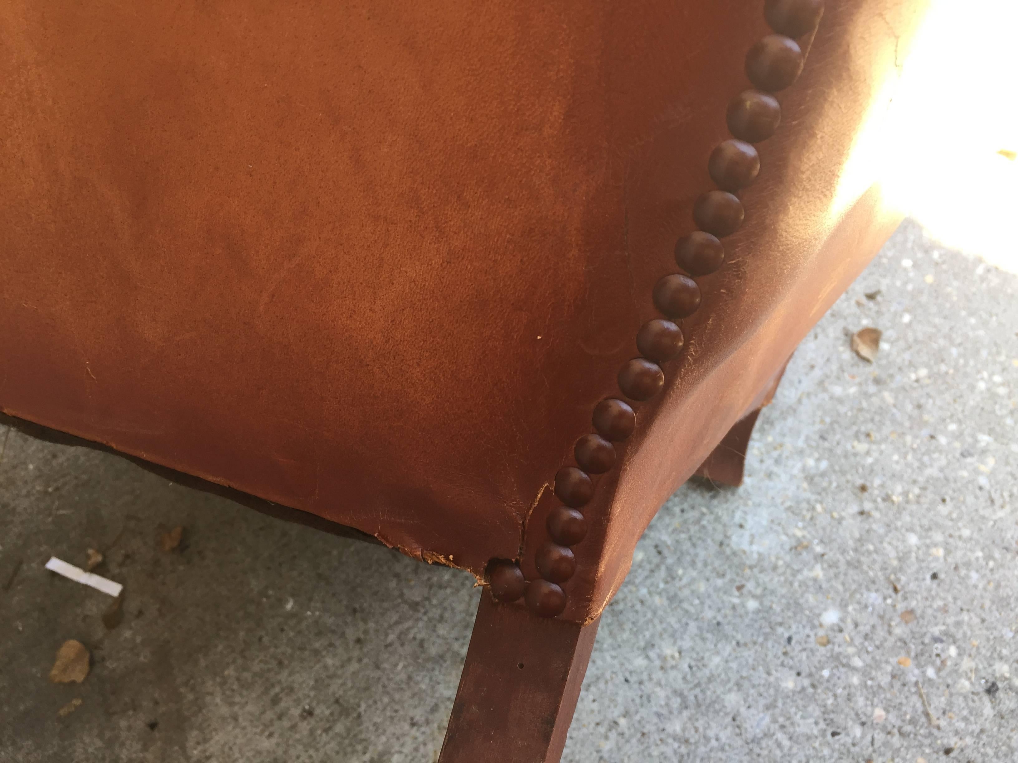 French Deco Club Chairs in Cognac Leather, Pair 1
