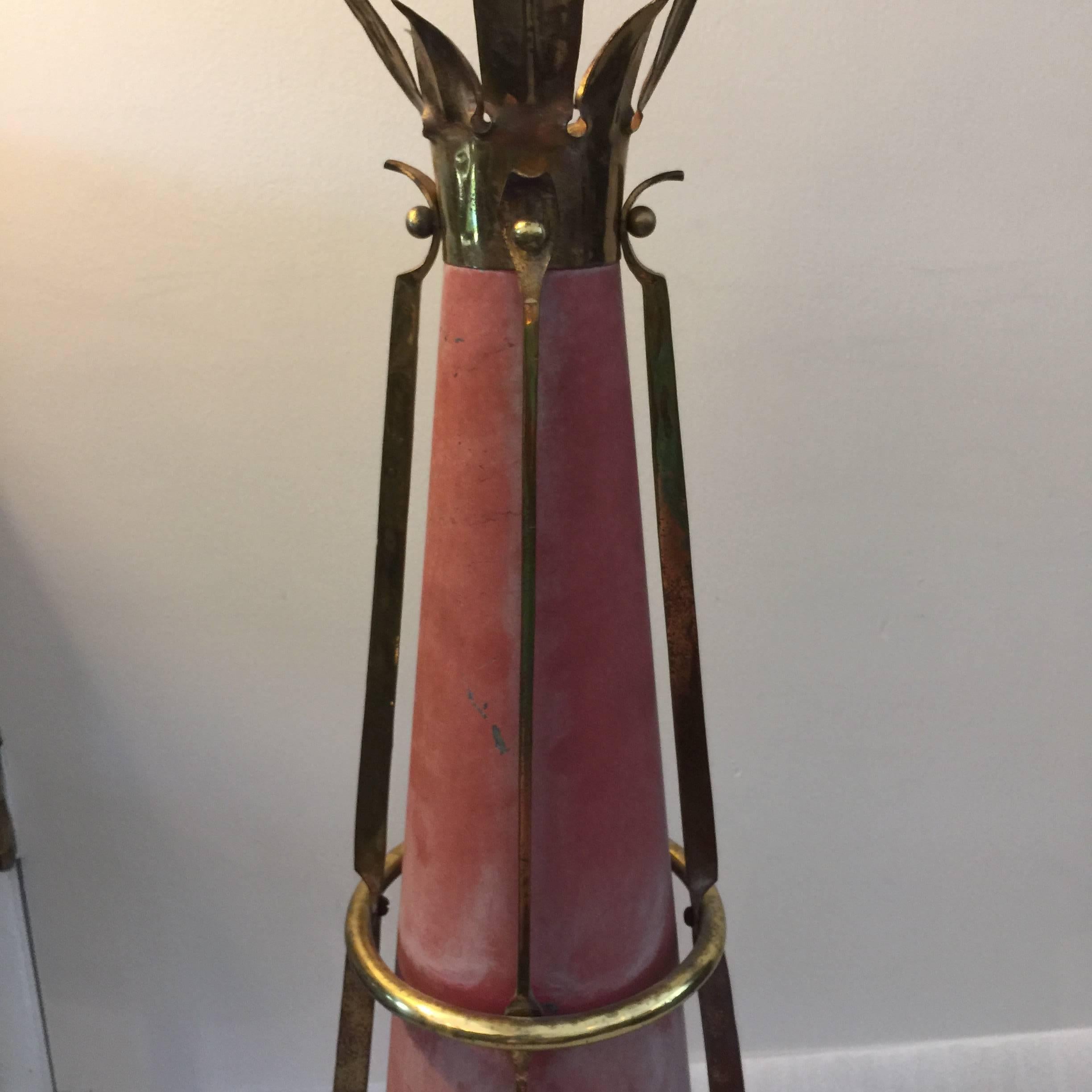 Mid-20th Century French Metal Cone Pendant Light (2 Available)