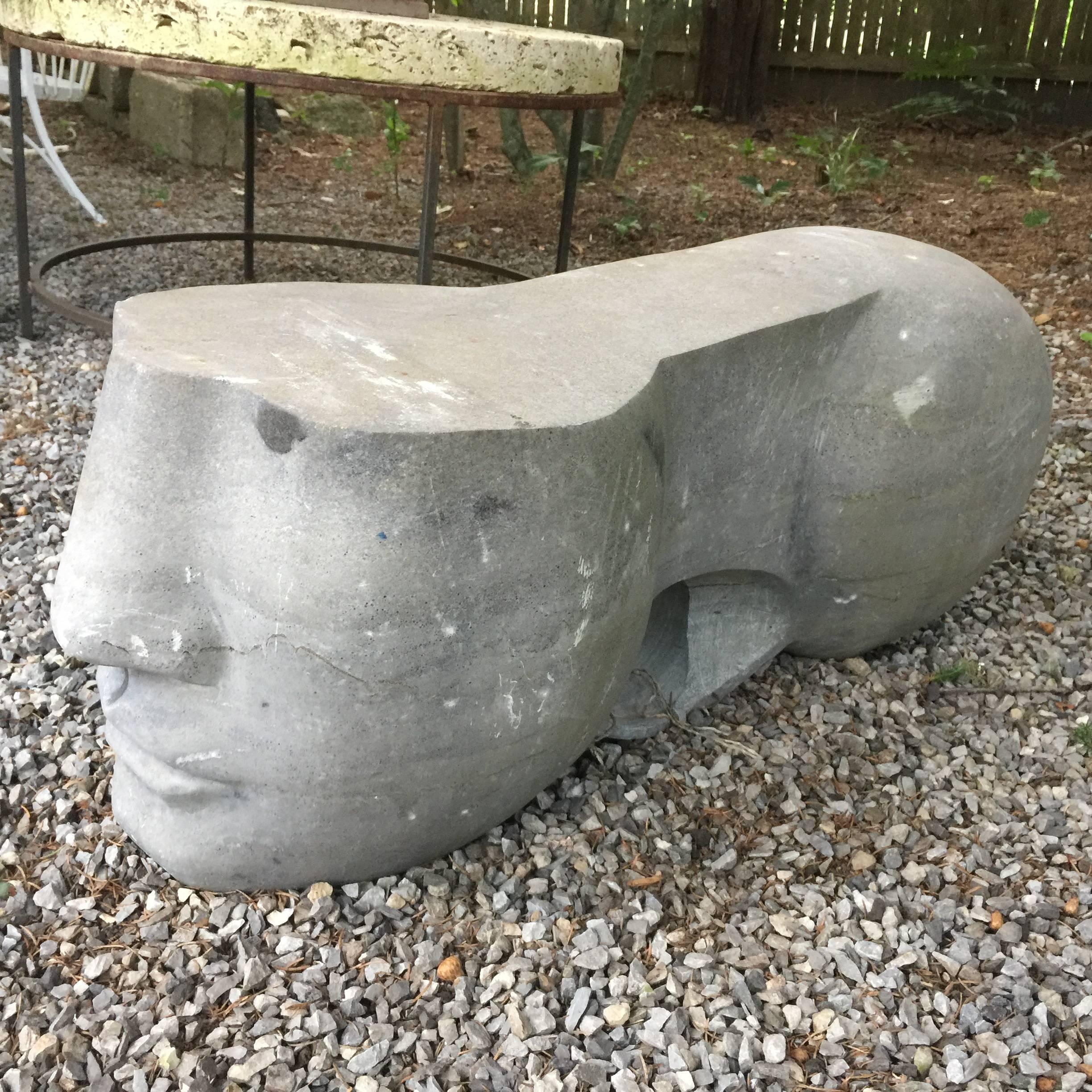 Austrian Honed Grey Stone Sculpture