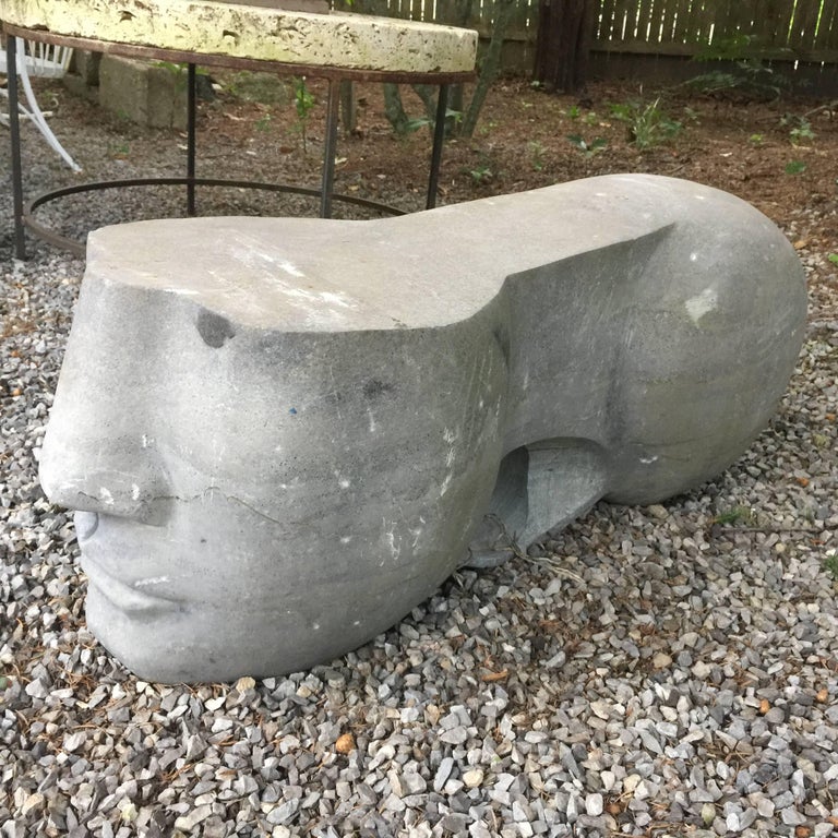 Honed Grey Stone Sculpture For Sale at 1stdibs