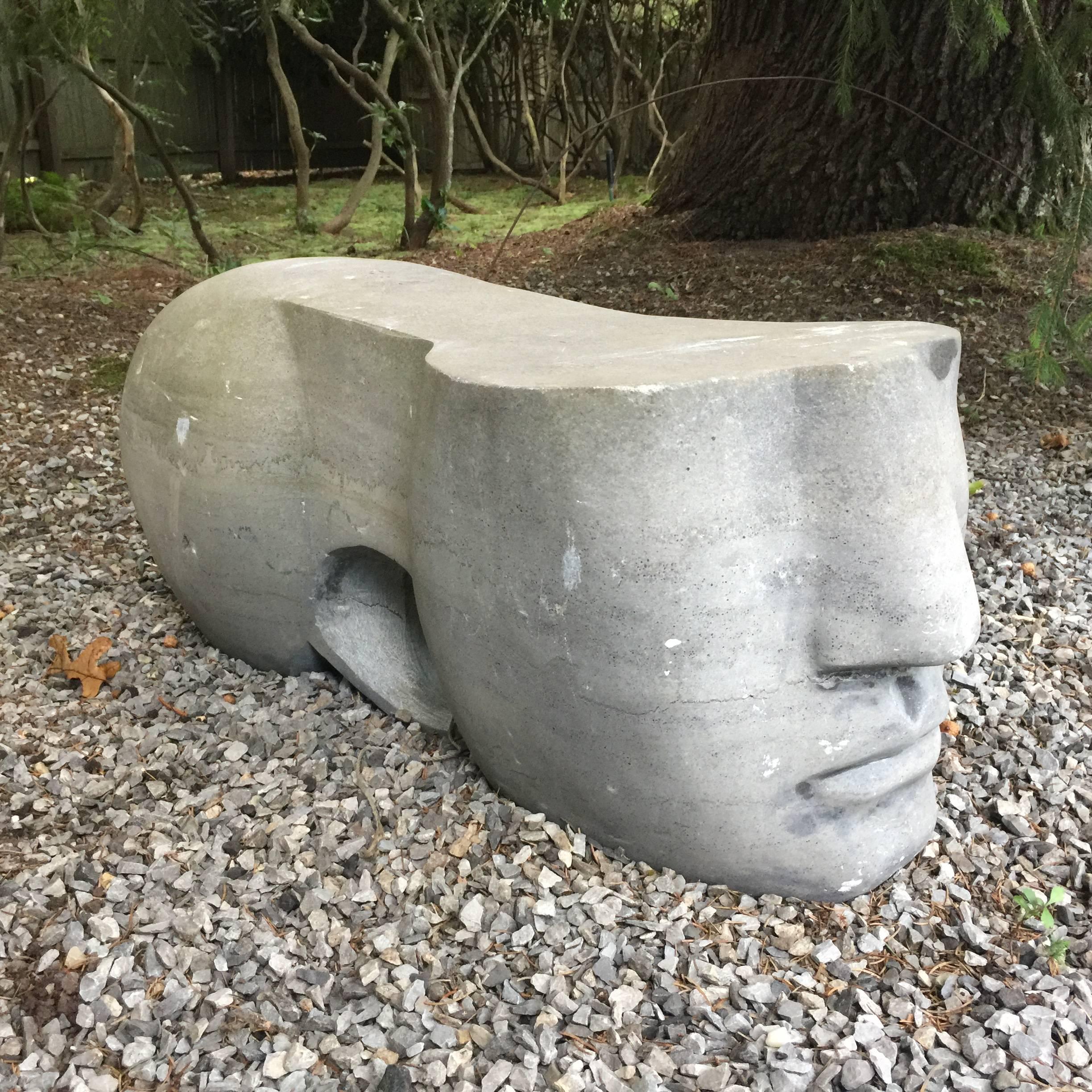 Honed Grey Stone Sculpture In Excellent Condition In East Hampton, NY