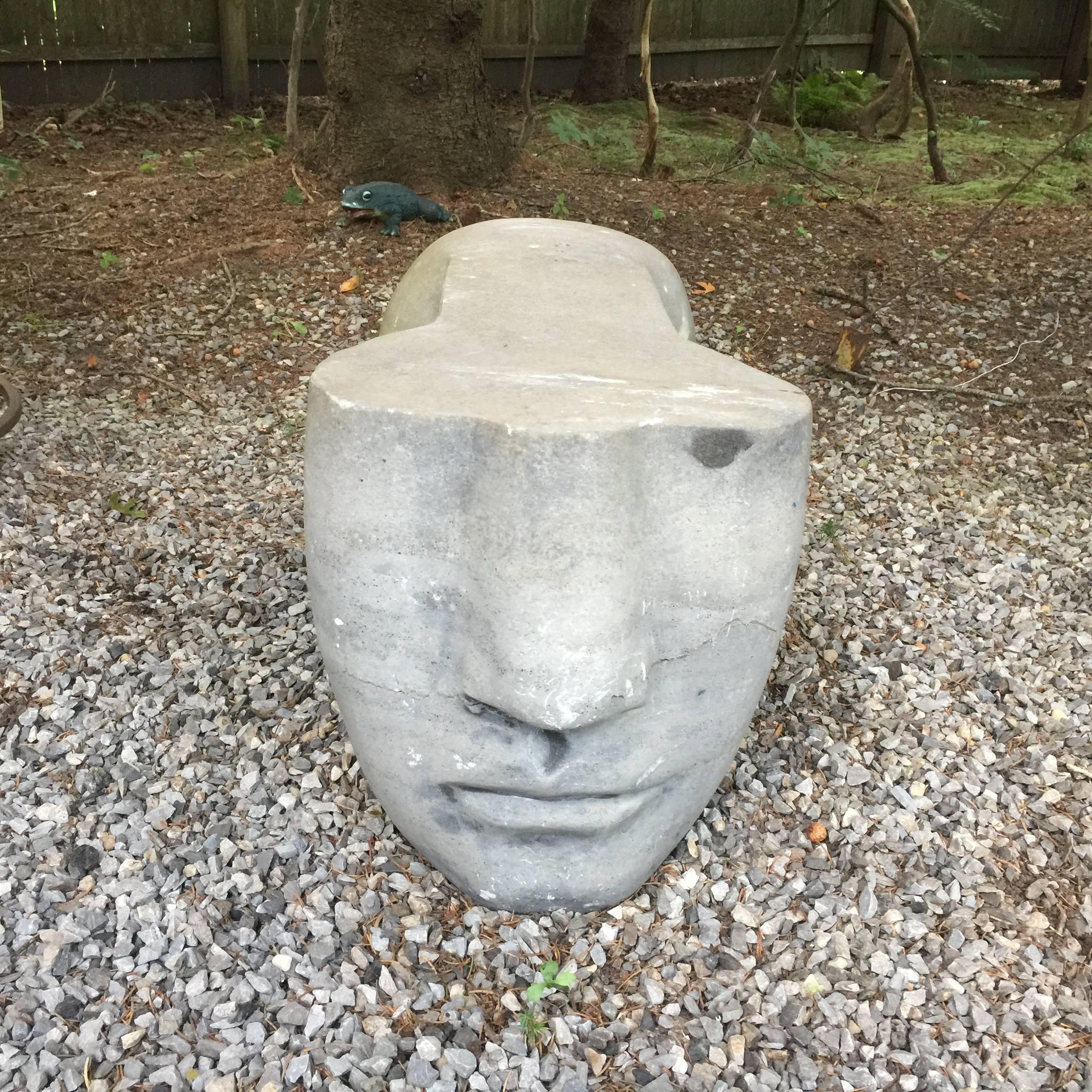 20th Century Honed Grey Stone Sculpture