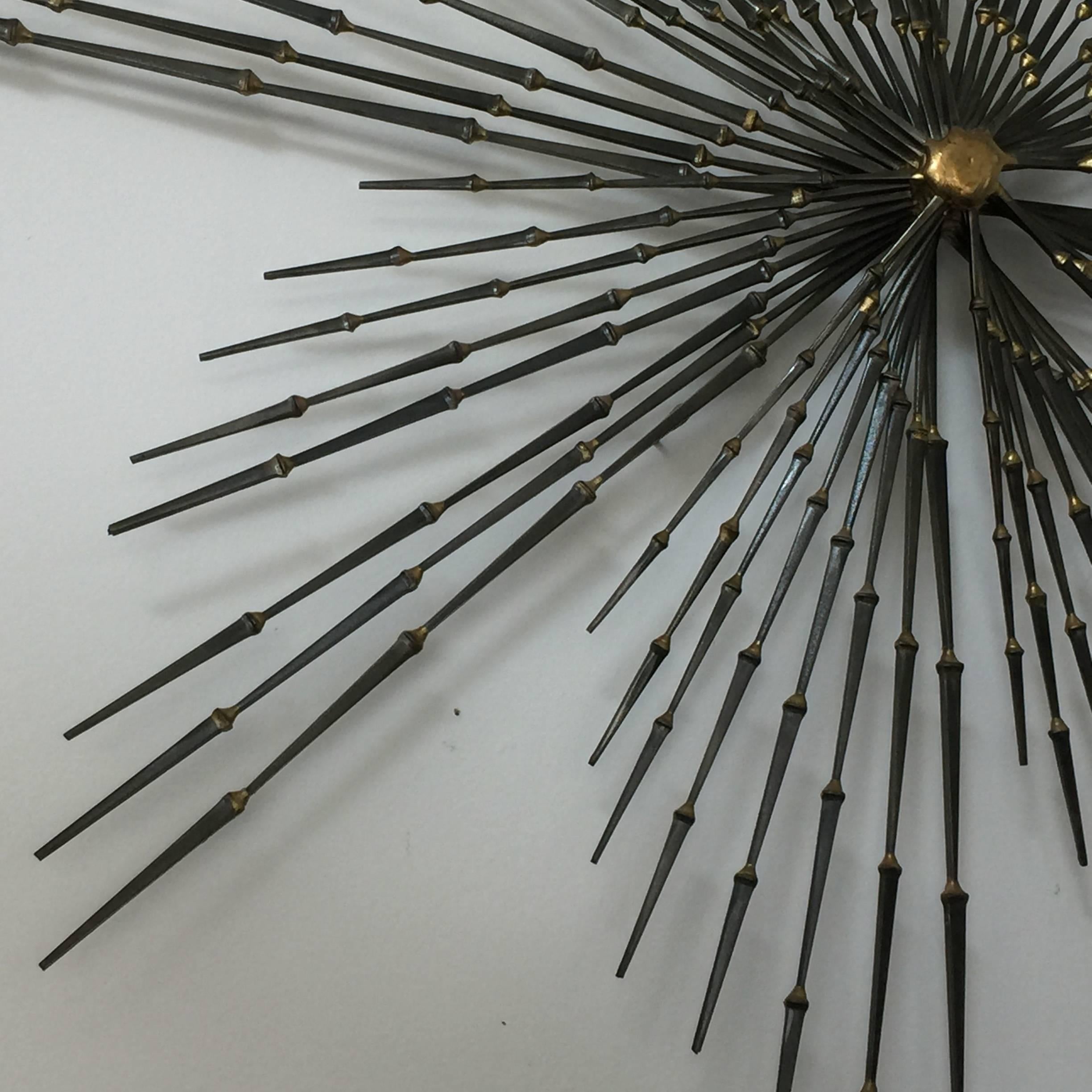 Brutalist Silas Seandel Iron Nails Wall Sculpture