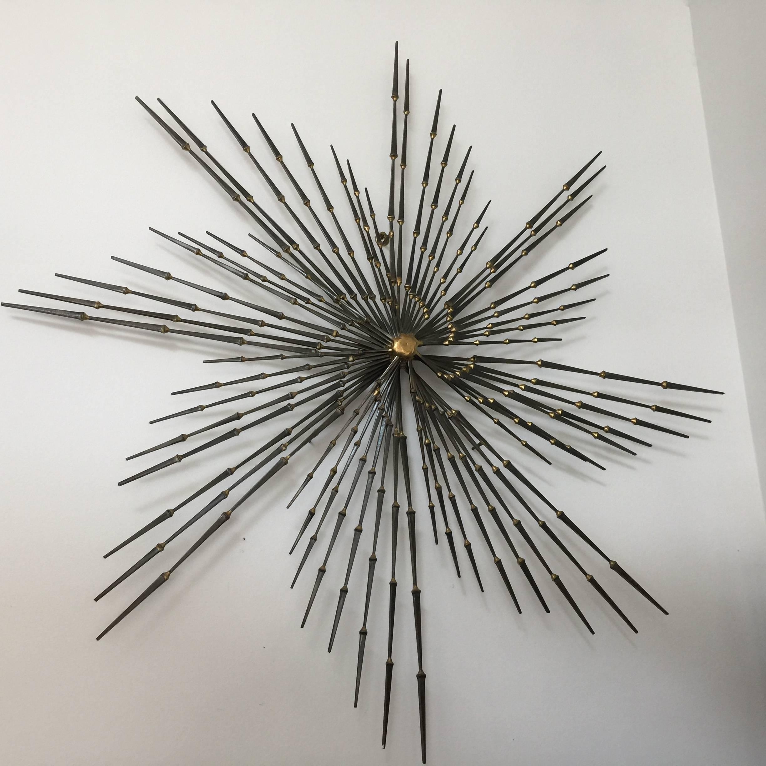 Silas Seandel Iron Nails Wall Sculpture In Excellent Condition In East Hampton, NY