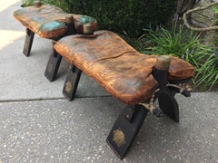 Antique Egyptian Camel Stools, Pair