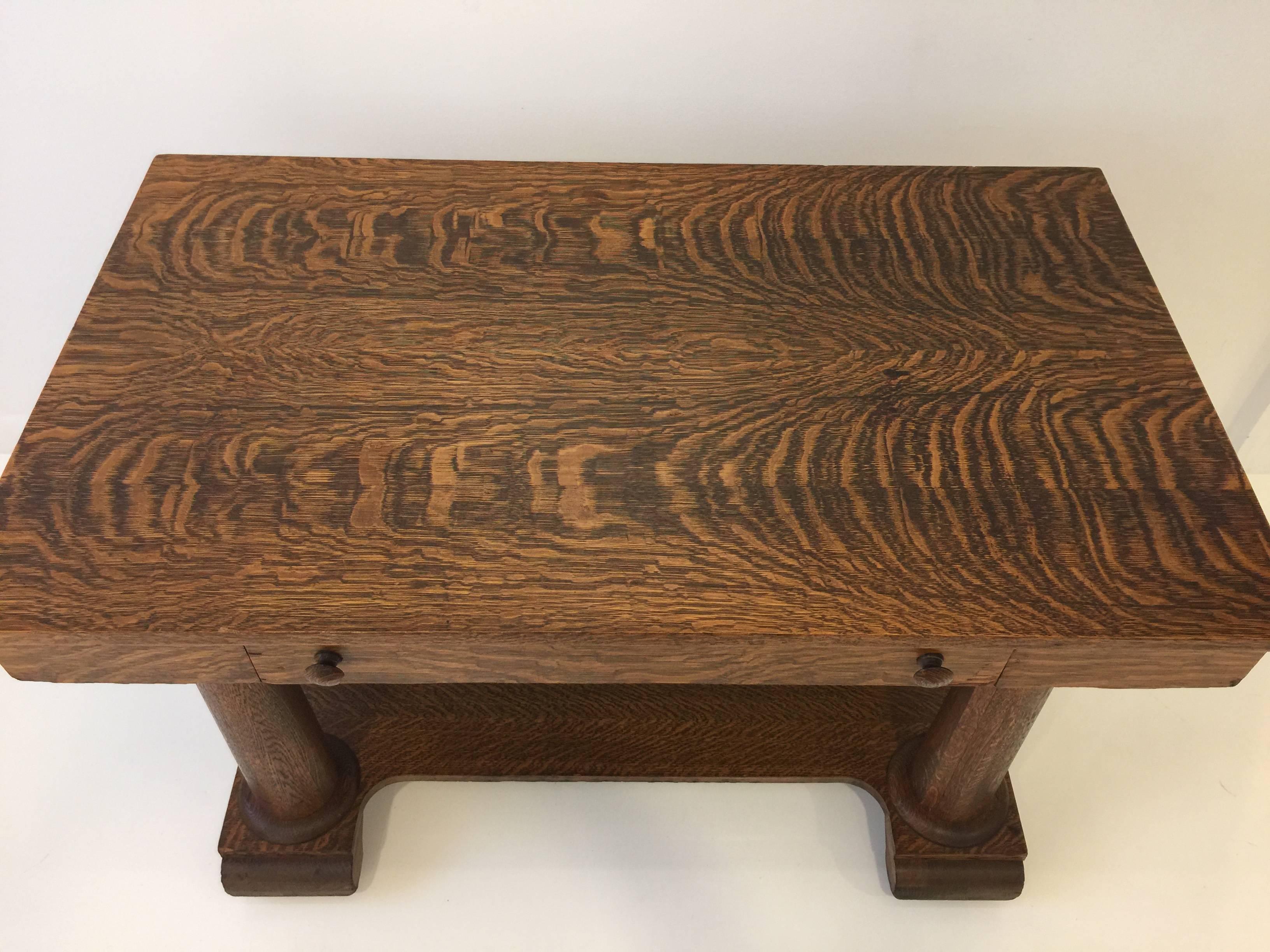 Arts and Crafts Tiger Oak Arts & Crafts Desk or Table For Sale