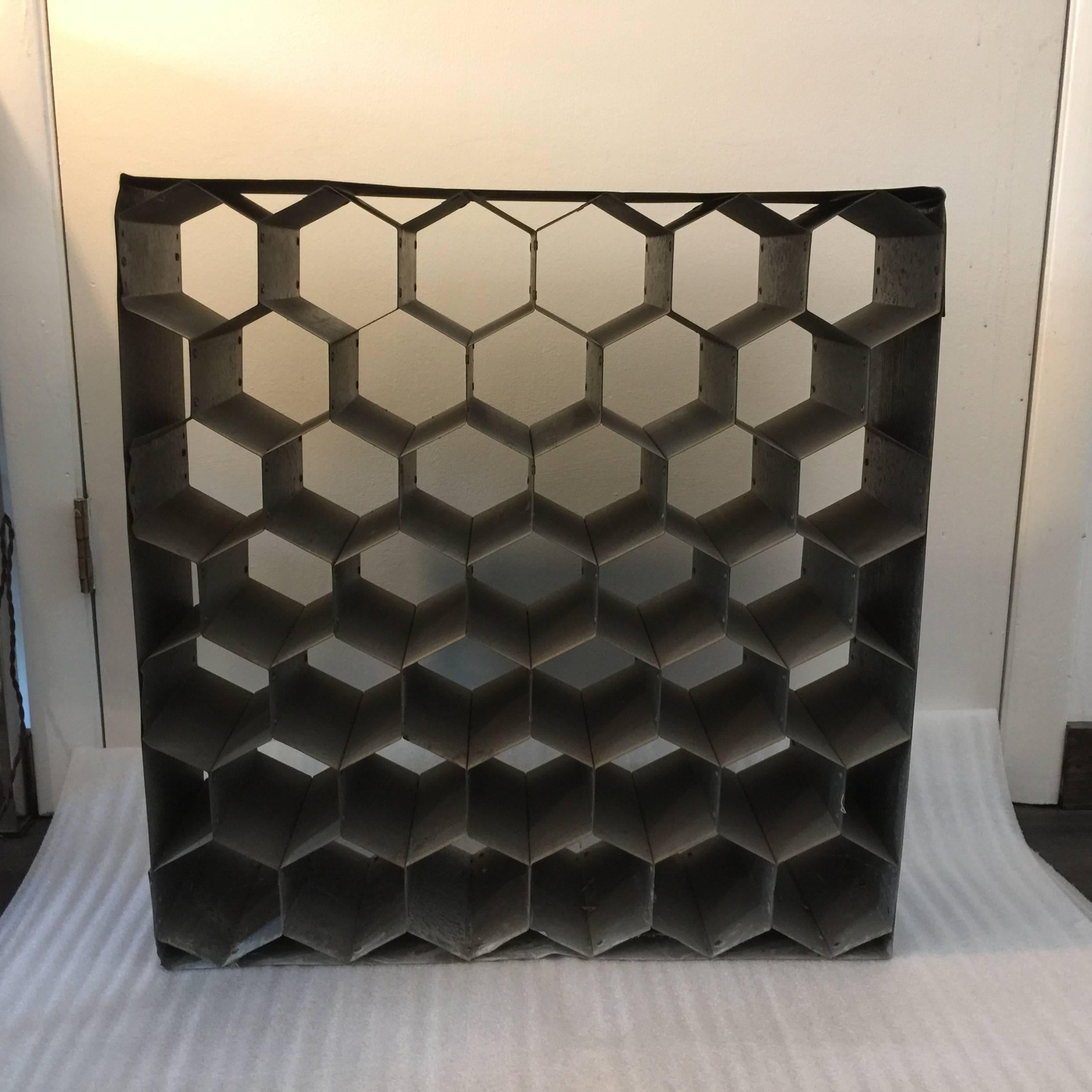 honeycomb wine rack wall