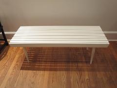 Slat Wood Bench in the Style of George Nelson