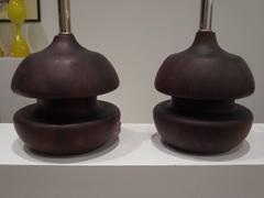 Hand Turned Midcentury Wood Lamps