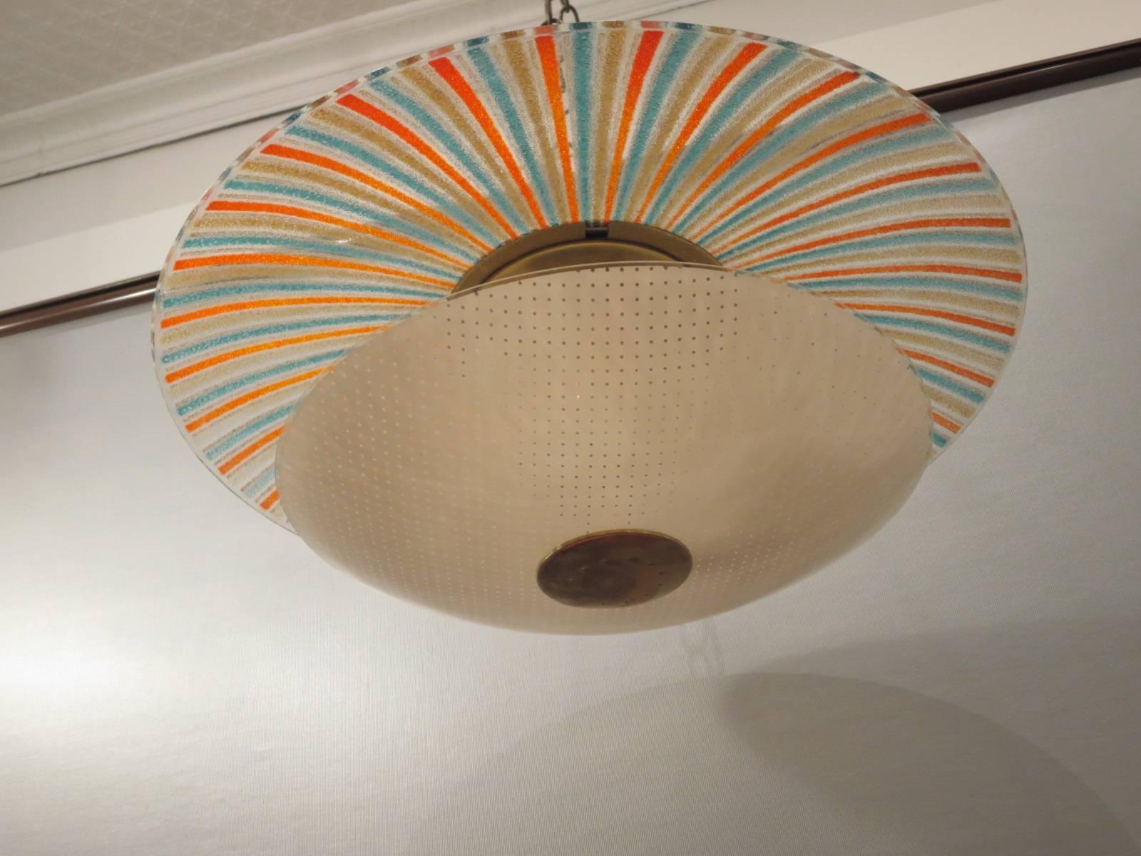 1950s Italian Light Fixture In Good Condition For Sale In Tarrytown, NY