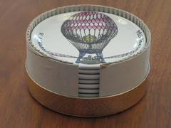 Set of Eight Colored Hot Air Balloon Motif Coasters by Piero Fornasetti