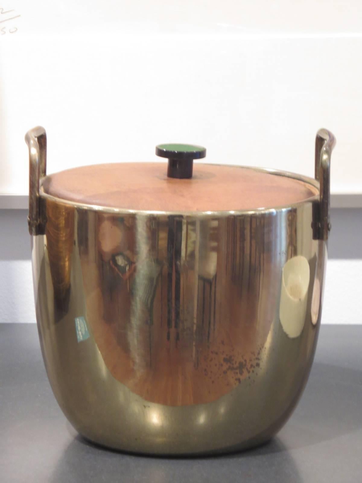 American Brass and Wood Ice Bucket by Ben Seibel for Jenferd Ware