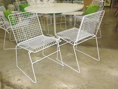 Six Indoor/Outdoor Mid-Century Wire Mesh Chairs priced Per Chair