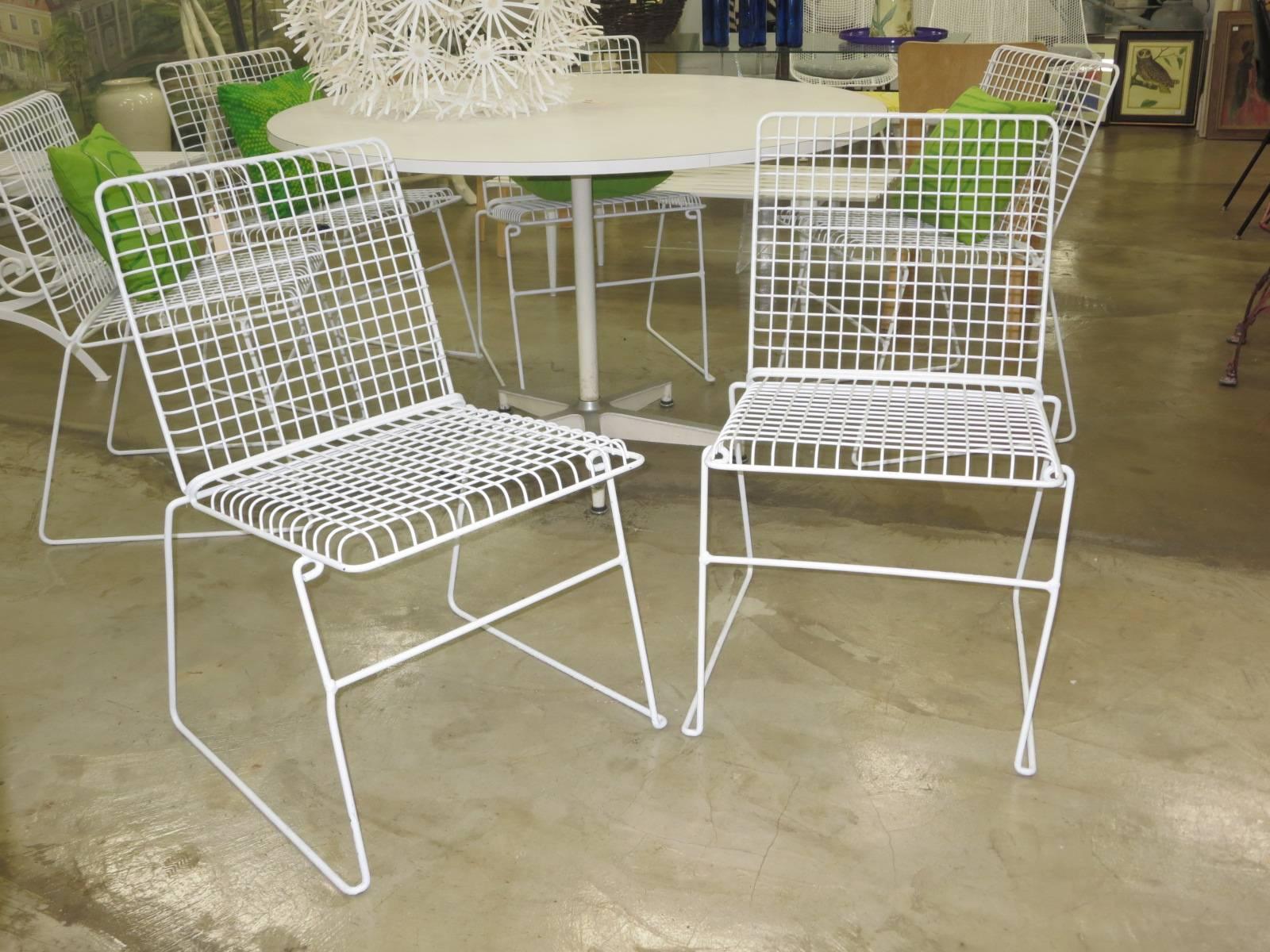 American Six Indoor/Outdoor Mid-Century Wire Mesh Chairs priced Per Chair For Sale