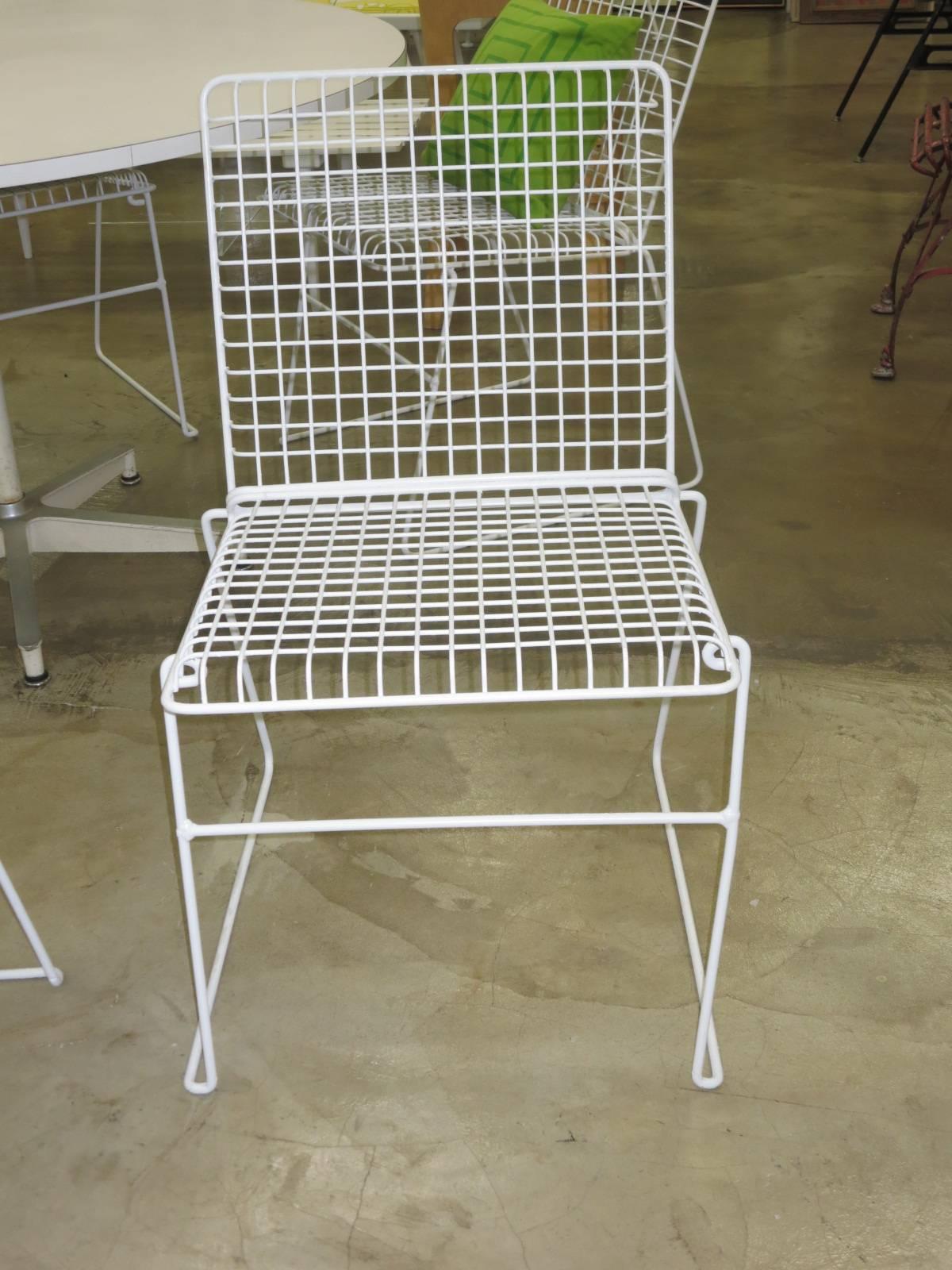 Mid-20th Century Six Indoor/Outdoor Mid-Century Wire Mesh Chairs priced Per Chair For Sale