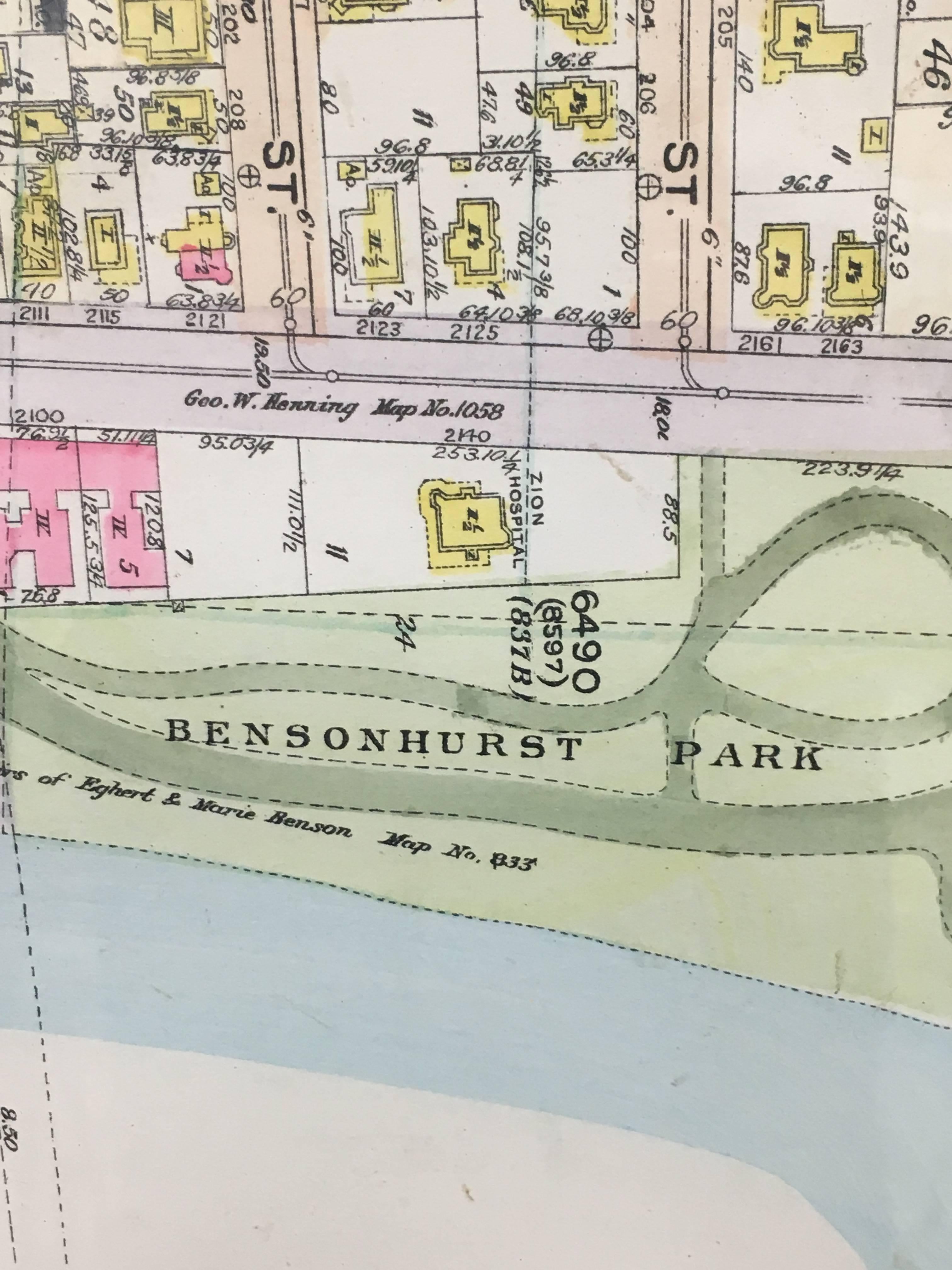 Rare 1916 Map of Brooklyn In Good Condition For Sale In Tarrytown, NY