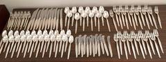 "Contour" Mid-Century Sterling Silver Flatware Service by Towle, 98 Pieces