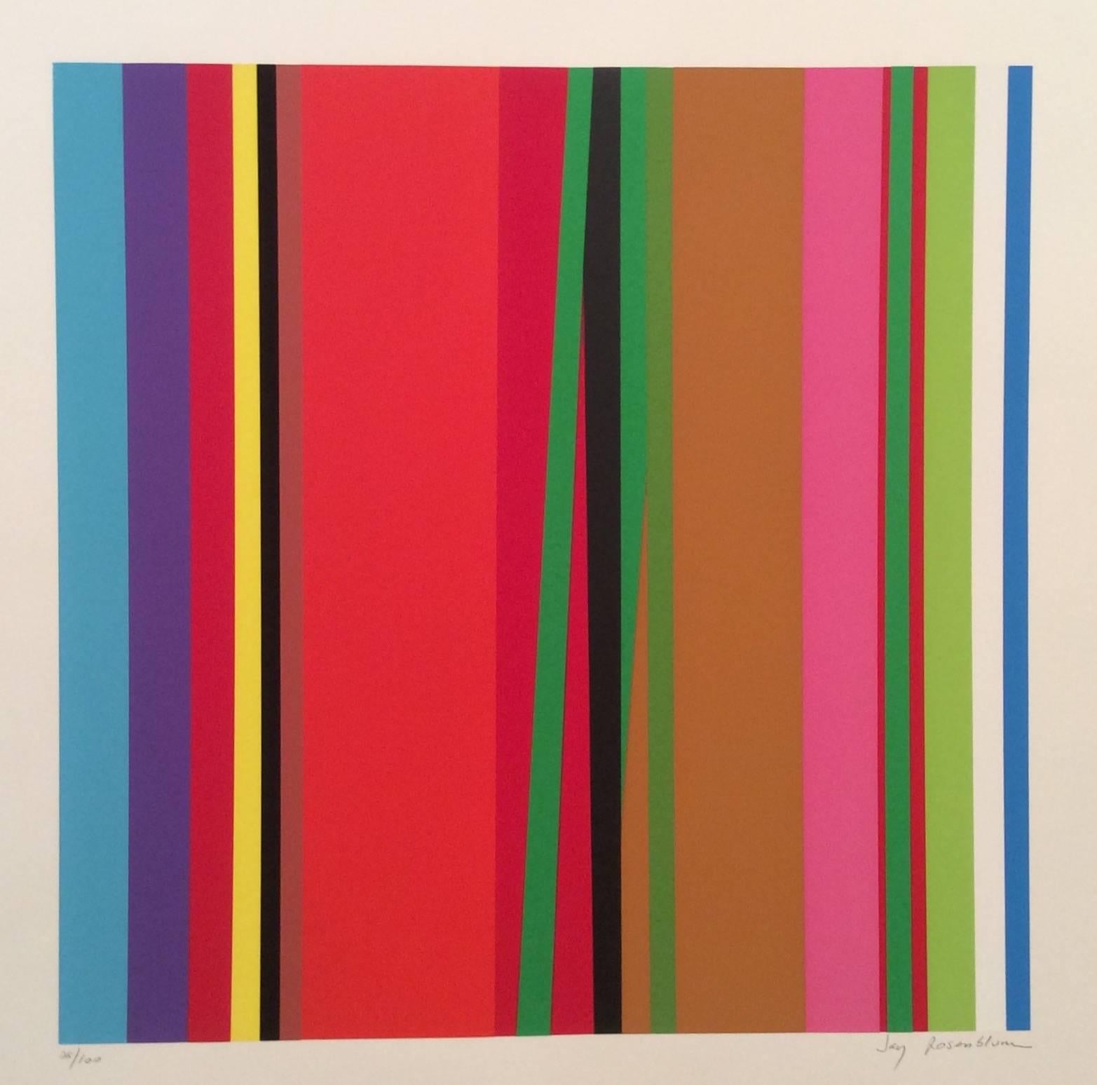 Serigraph signed and numbered by American artist Jay Rosenblum (1933-1989). From a series of 100. Rosenblum was a noted American Color Field and Abstract Expressionist artist. We have other Rosenblum’s in our inventory on 1stdibs.