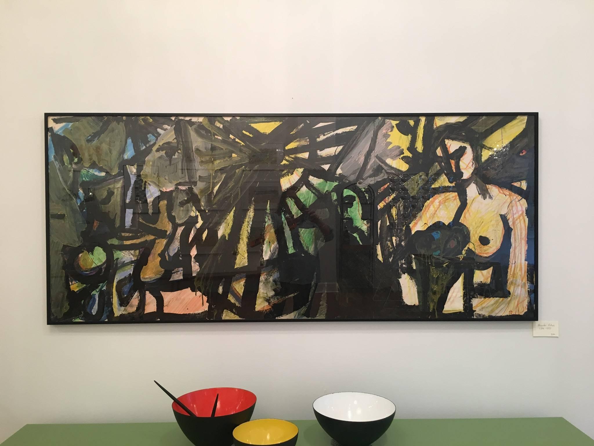 Late 20th Century Triptich Painting By Alexander Rutsch For Sale
