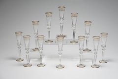 Set of 12 Signed Saint Louis "Excellence" Champagne Flutes