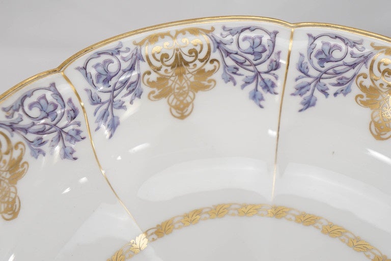 19th Century Sevres Neoclassical Blue and Gold Dessert Service with 16 Pieces 1