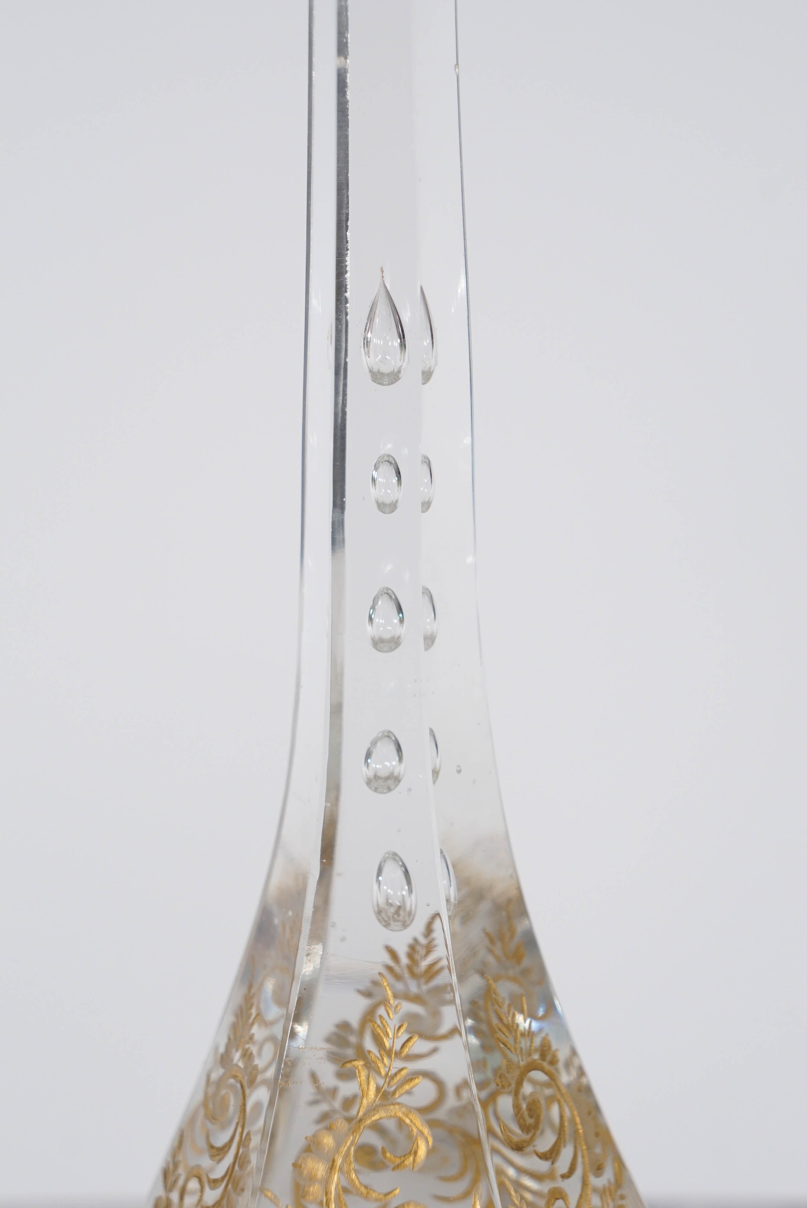 Ten Moser Handblown Crystal Shaded Wine Goblets Raised Gold Hexagonal Foot 1