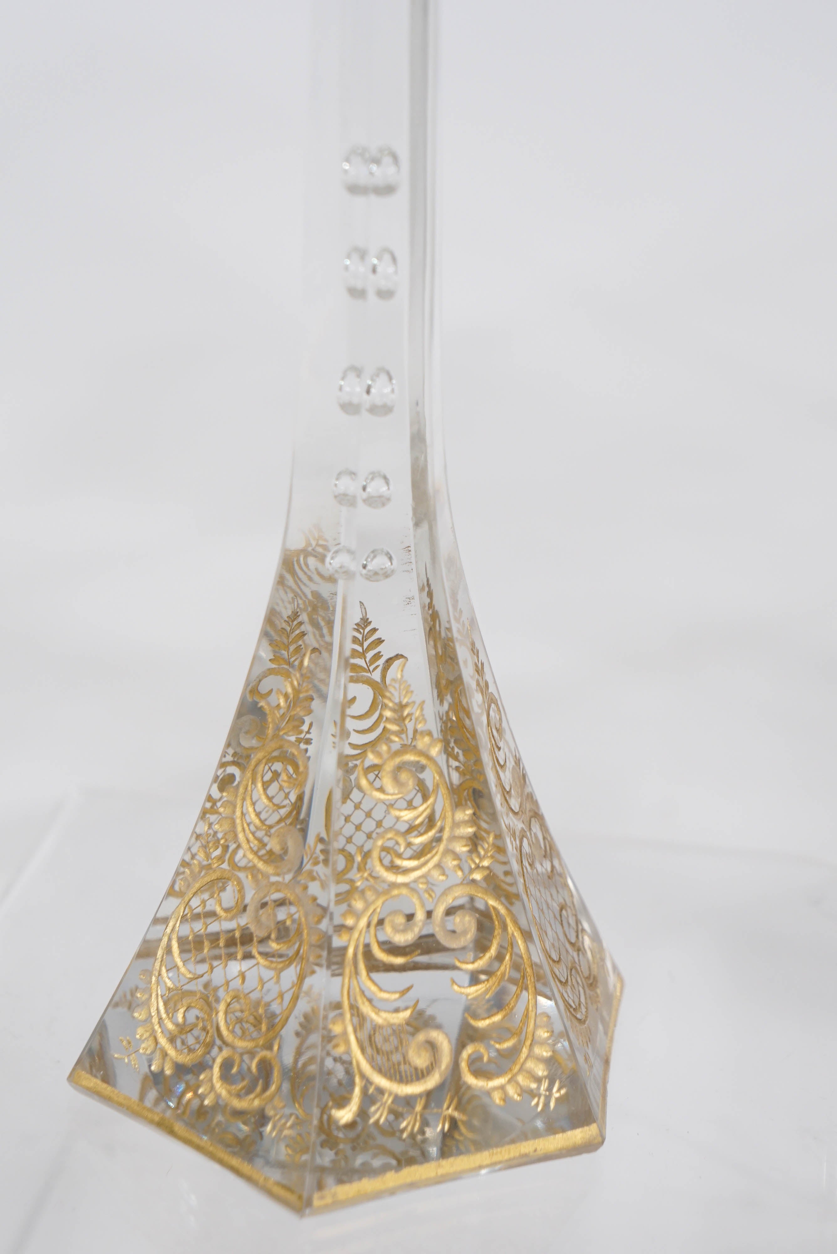 Ten Moser Handblown Crystal Shaded Wine Goblets Raised Gold Hexagonal Foot 2