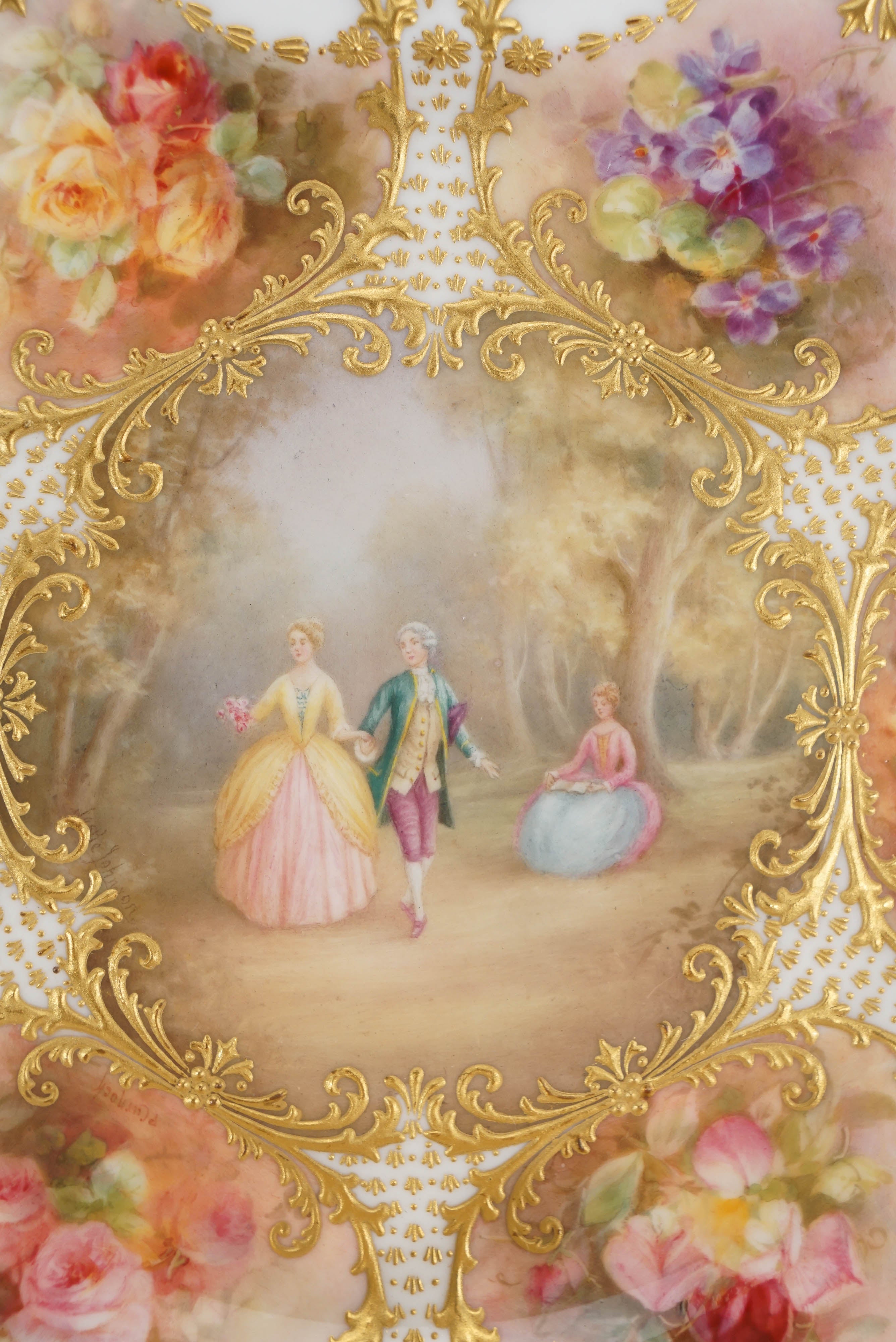 12 Royal Doulton Hand Painted Artist Signed Custom Made Cabinet Plates In Excellent Condition For Sale In Great Barrington, MA