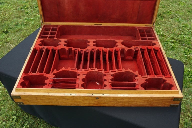 Incredible Tiffany And Company Oak Fitted Cutlery Silverware Chest For Sale  at 1stDibs