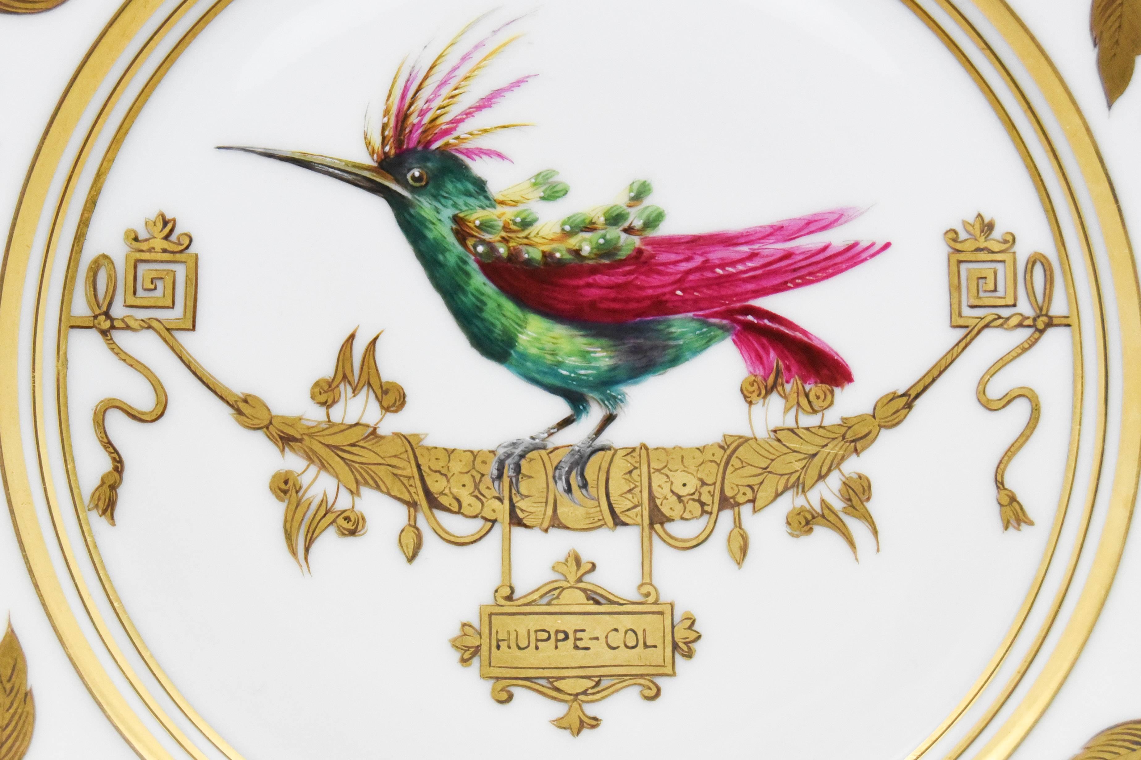 Set of 12 Rouard French Hand-Painted Ornithological Cabinet Plates, after Sevres 2