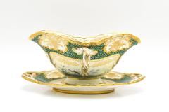 18-Piece Coalport Hand-Painted Artist Signed Fish Service with "Shagreen" Border