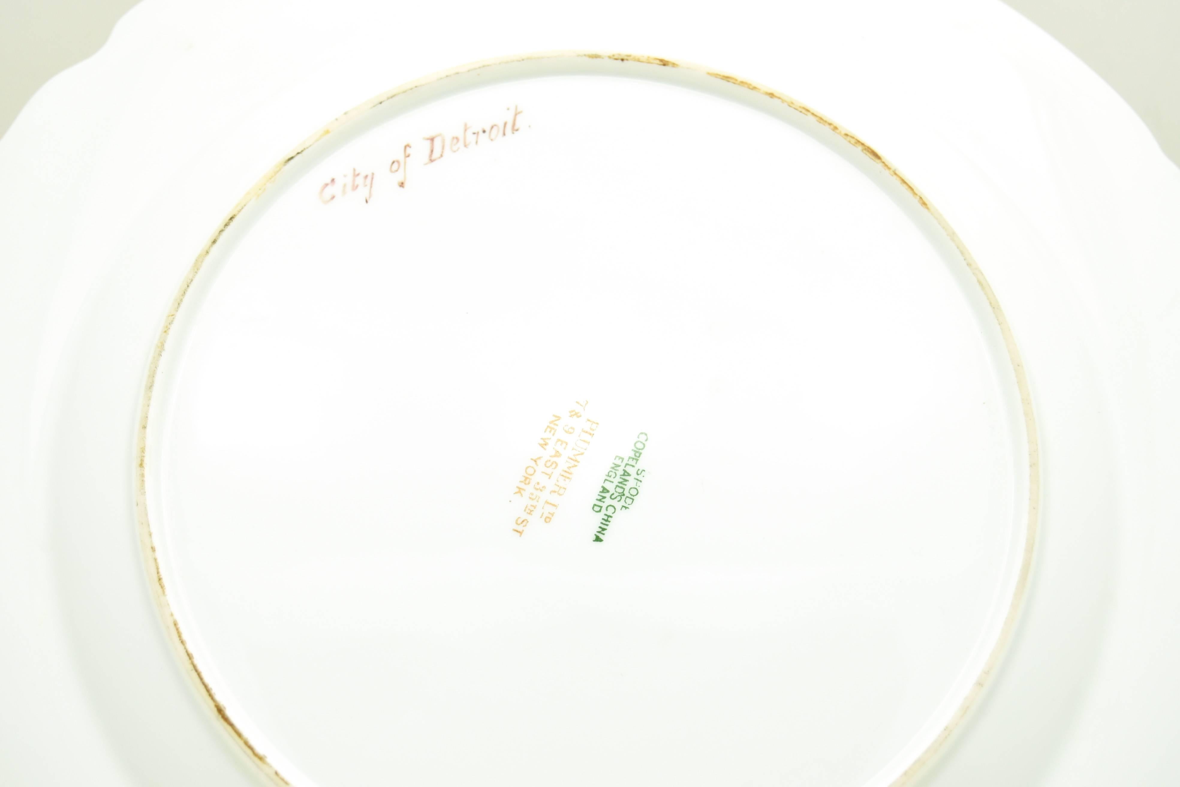 12 piatti da credenza/dessert di Copeland Spode dipinti a mano in acqua dolce in vendita 3