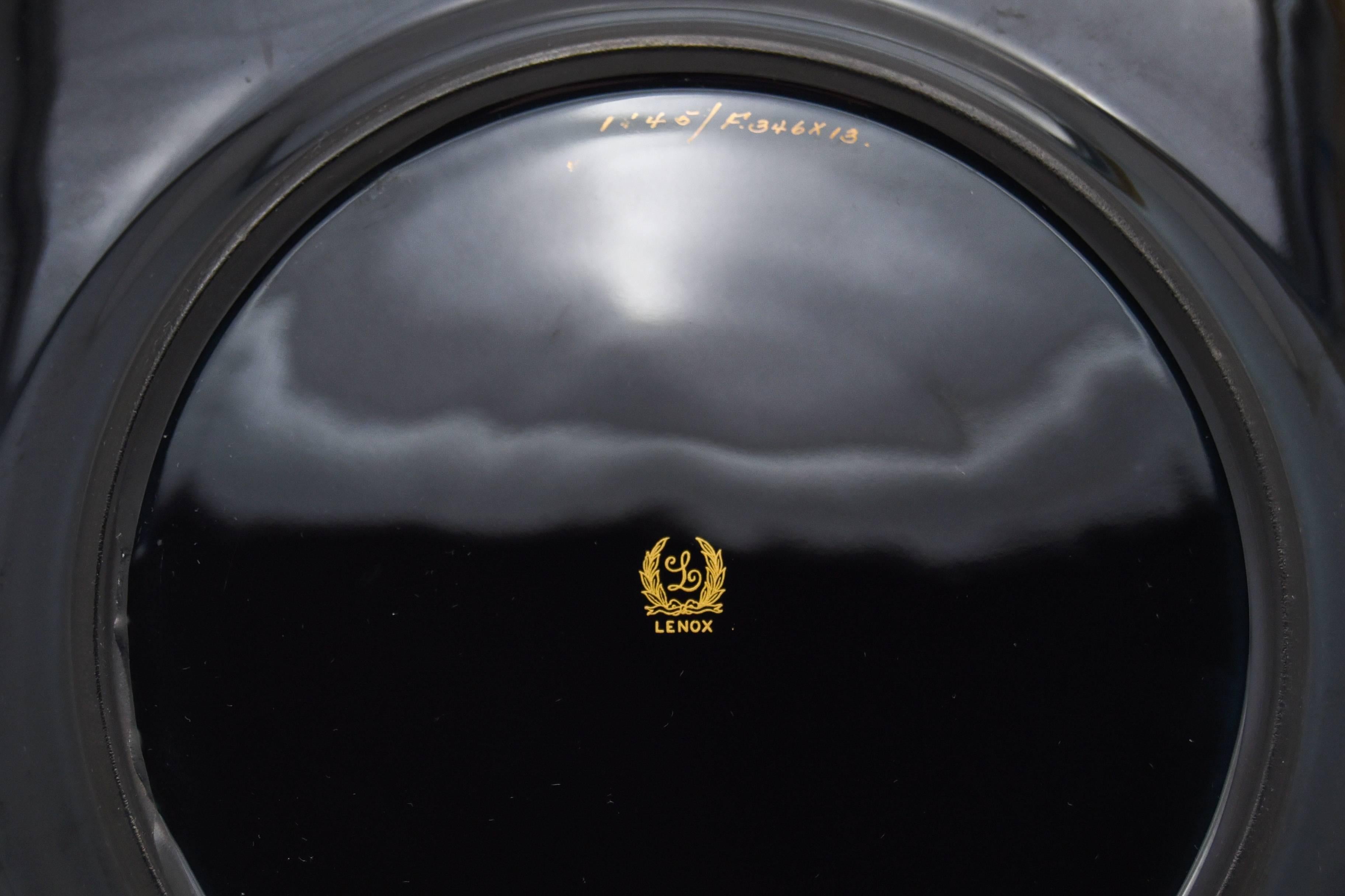 black and gold plates
