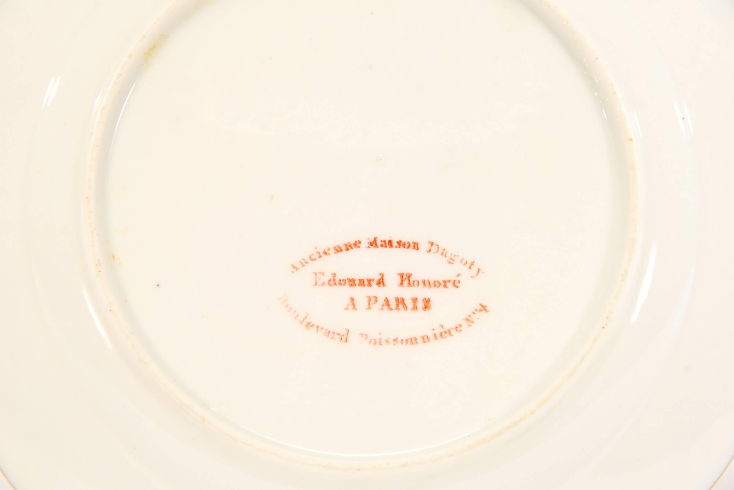 15-teiliges Dessert-Set aus Old Paris Dagoty, handbemalt, pfirsichfarben und Gold im Angebot 3