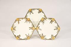 Set of 12 Aesthetic Movement 19th Century Bodley Hexagonal Shell/Seafood Plates
