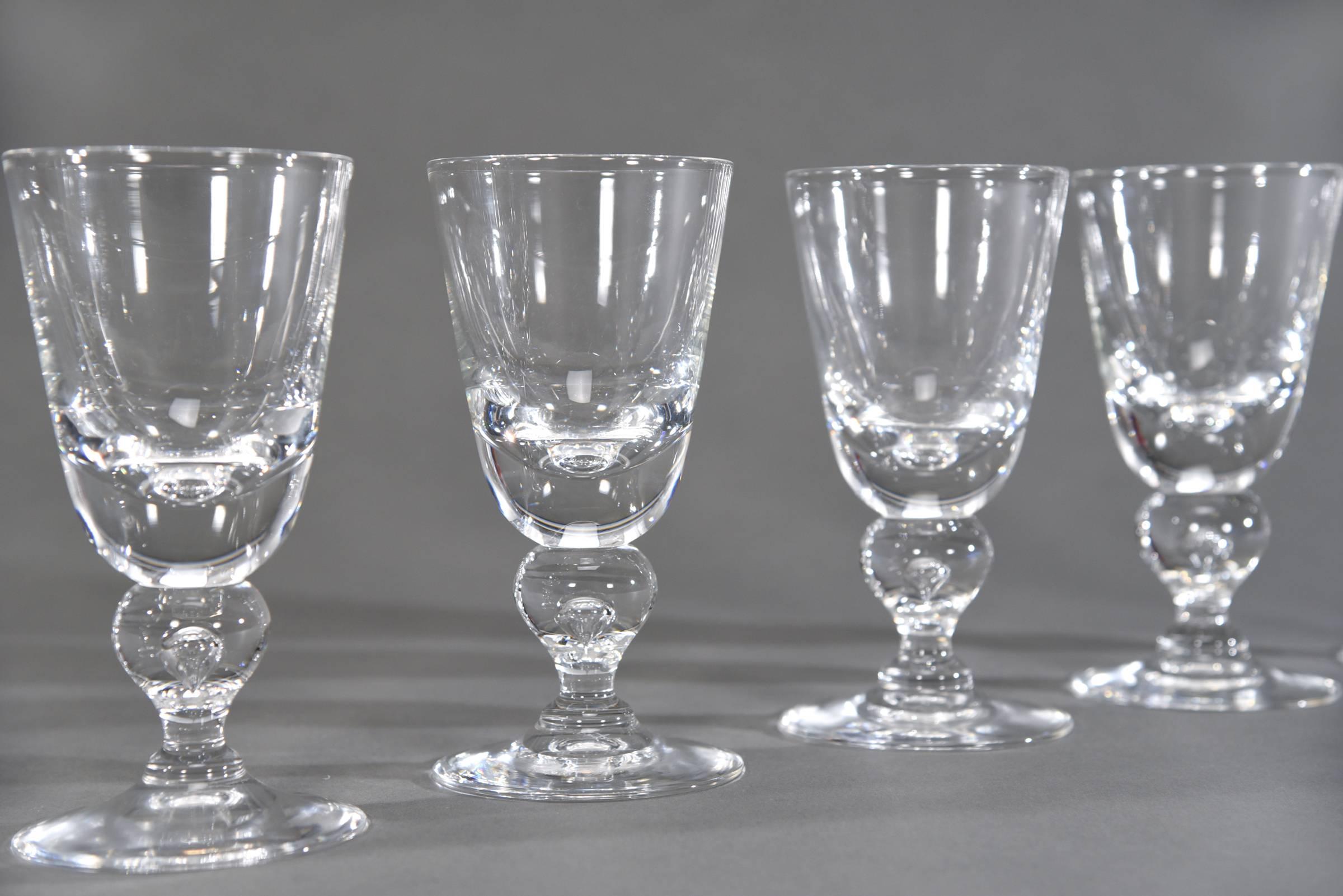 American Set of 14 Steuben Baluster Crystal Water Goblets #7877