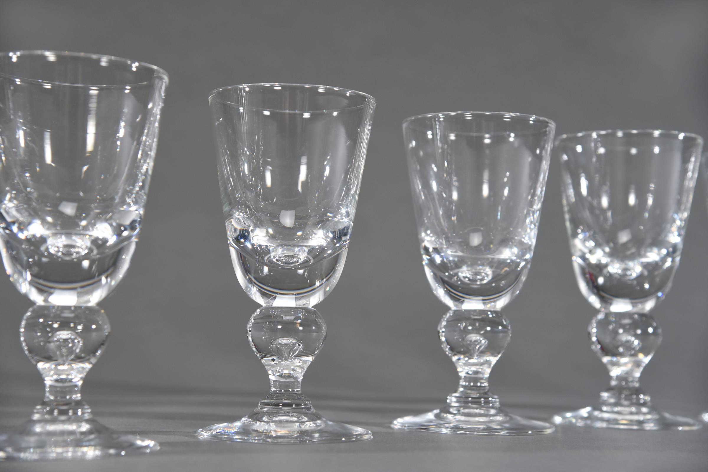 Set of 14 Steuben Baluster Crystal Water Goblets #7877 In Excellent Condition In Great Barrington, MA