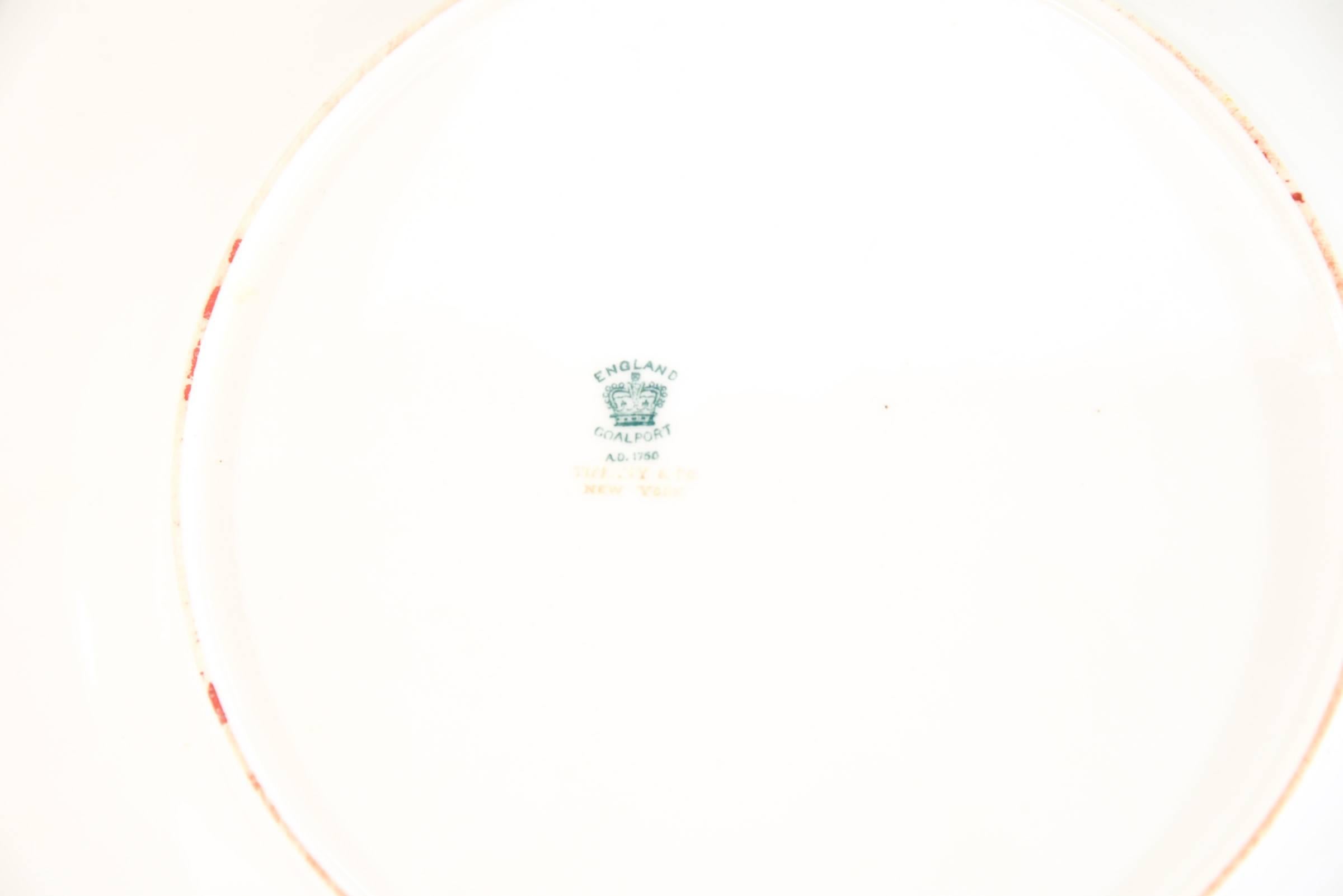 Neoclassical 12 Coalport for Tiffany 1899 Gold, Ivory and Cobalt Blue Dinner Plates For Sale