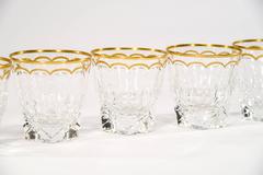 Set of 12 St. Louis Excellence Pattern Crystal and Gilt Old Fashioned Glasses