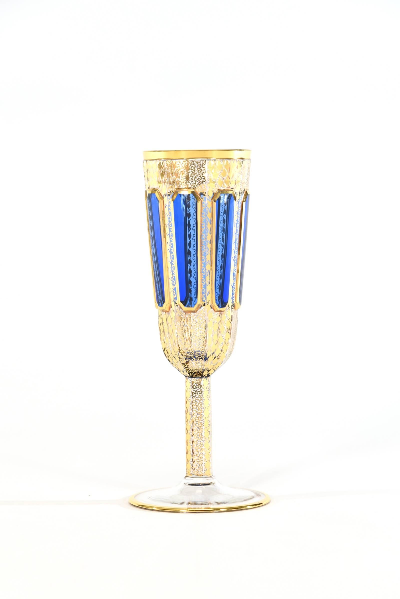 cobalt blue champagne flutes