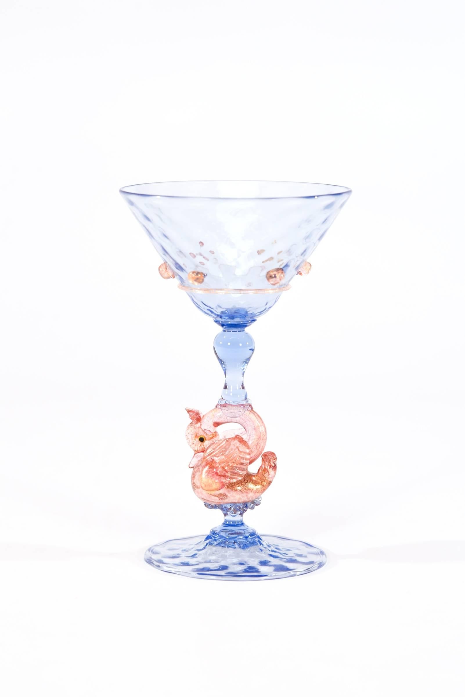 pink stemware