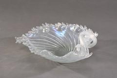 Salviati Handblown Large Venetian Murano Iridescent Grape Leaf Centrepiece