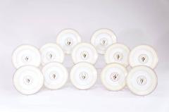 Set of 12 Ginori Lavender Rimmed Soup Bowls By Gio Ponti