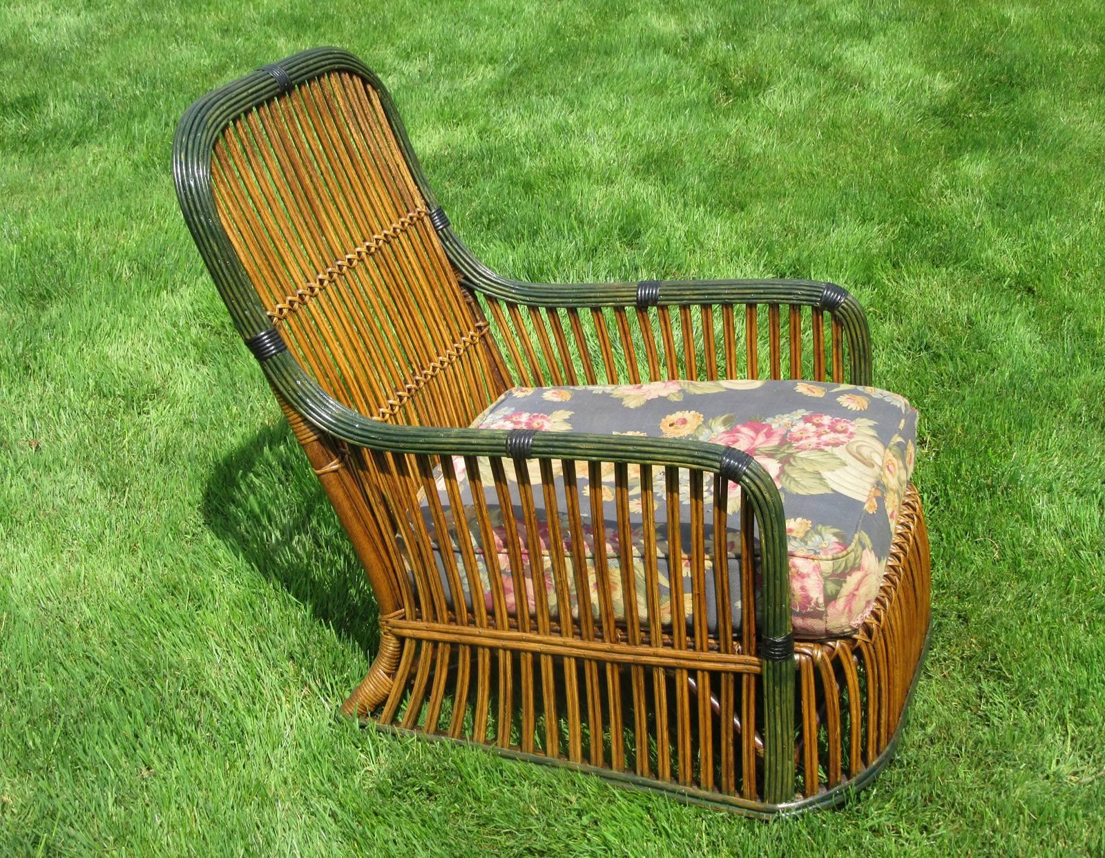 Pair of Stick Wicker Armchairs For Sale 2