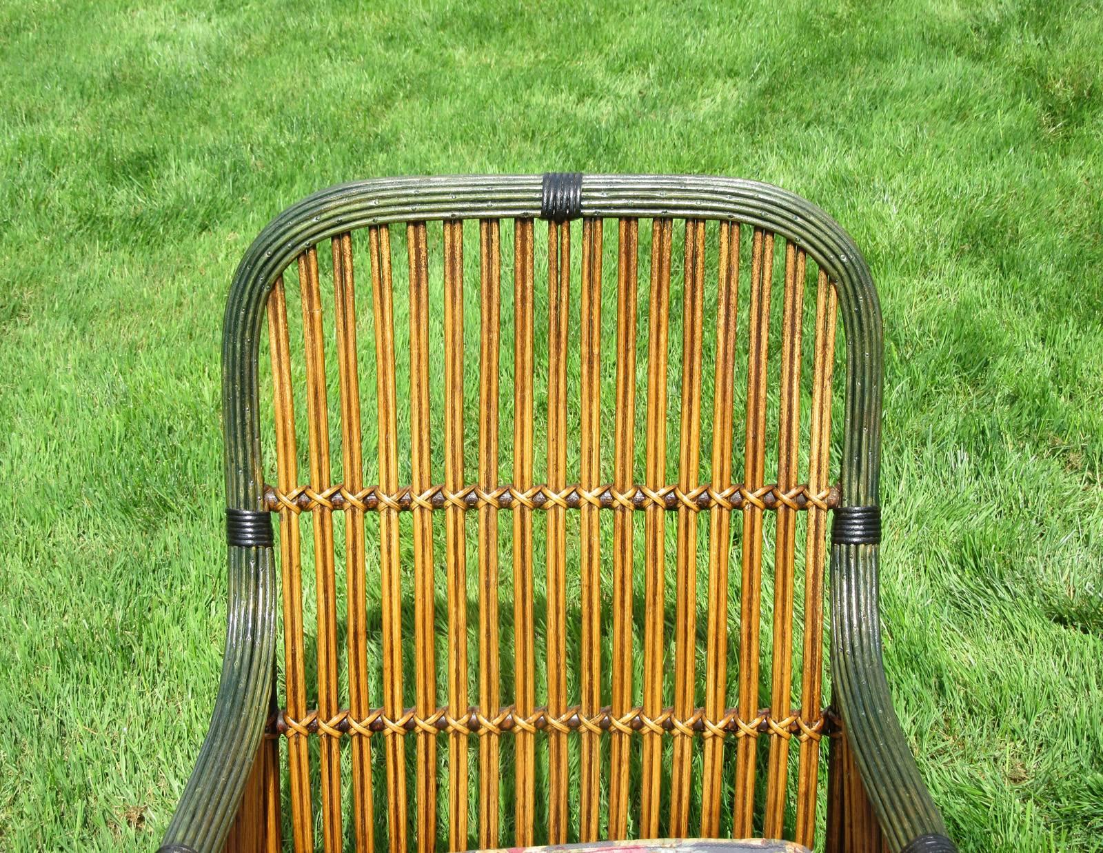 Pair of Stick Wicker Armchairs For Sale 3