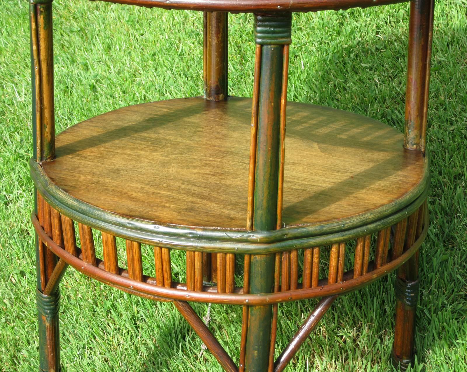 20th Century Stick Wicker End Table For Sale