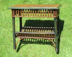 Stick Wicker End Table