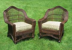 Matching Bar Harbor Wicker Armchair and Rocker
